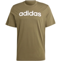 Tricou Men's adidas Essentials Single Jersey Linear Embroidered Logo khaki IC9280