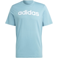 Tricou Men's adidas Essentials Single Jersey Linear Embroidered Logo sky blue IC9287