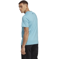 Tricou Men's adidas Essentials Single Jersey Linear Embroidered Logo sky blue IC9287