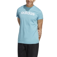 Tricou Men's adidas Essentials Single Jersey Linear Embroidered Logo sky blue IC9287