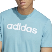 Tricou Men's adidas Essentials Single Jersey Linear Embroidered Logo sky blue IC9287