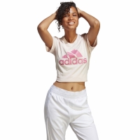 Tricou Koszulka damska adidas Loungewear Essentials Logo kremowa IB9455