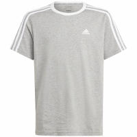 Tricou Koszulka dla dzieci adidas Essentials 3-Stripes Cotton Loose Fit Boyfriend szara IC3637