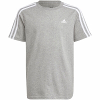 Tricou Koszulka dla dzieci adidas Essentials 3-Stripes Cotton szara IB1669