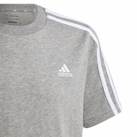 Tricou Koszulka dla dzieci adidas Essentials 3-Stripes Cotton szara IB1669