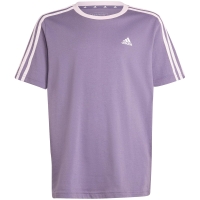 Tricou Camasa T- for adidas Essentials 3-Stripes Cotton Loose Fit Boyfriend purple IL3276 copil