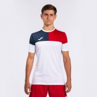 Camasa Crew V Maneca Scurta T- White Red Navy Joma