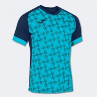 Camasa Supernova Iii Maneca Scurta T- Navy Fluor Turquoise Joma