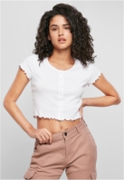 Tricou Cropped Button Up Rib dama Urban Classics