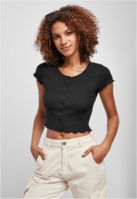 Tricou Cropped Button Up Rib dama Urban Classics