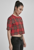 Tricou AOP Tartan Short Oversized dama Urban Classics