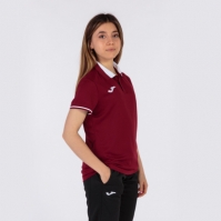 Championship Vi Maneca Scurta Polo Burgundy White Joma