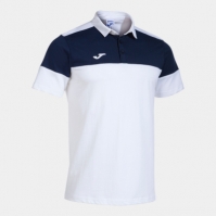 Crew V Maneca Scurta Polo White Navy Joma