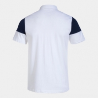 Crew V Maneca Scurta Polo White Navy Joma