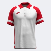 Lider Maneca Scurta Polo White Red Joma