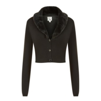 Yumi Yumi Black Bolero With Detachable Fur Collar