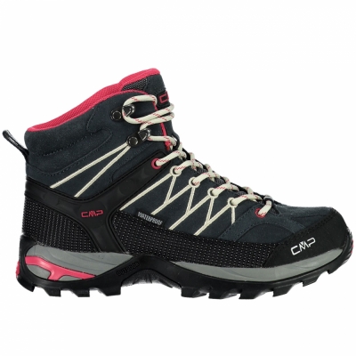 Buty trekkingowe damskie CMP Rigel Mid WP szaro-czarno-rozowe 3Q1294676UC