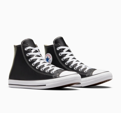 Tenisi inalti piele naturala Chuck Taylor All Star negru barbati