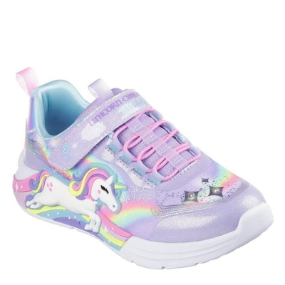 Pantof sport Skechers Lighted Unicorn Bungee & Gore Sneak Light Up fetita