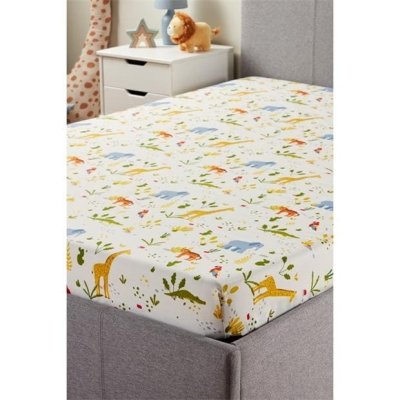 Homelife Safari Animals Fitted Sheet