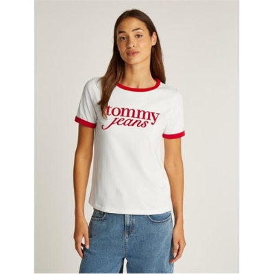 Tricou Blug Tommy TJW RLX SCRIPT RINGER Tommy Jeans