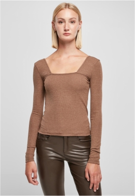 Rib Squared Neckline Longsleeve dama Urban Classics