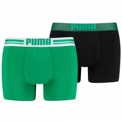 Lenjerie intima Bokserki męskie Puma Basic 2P zielone, czarne 906519 04