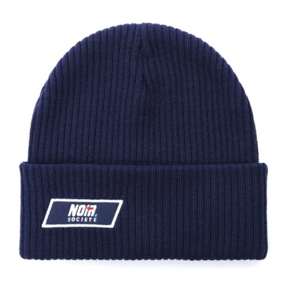 Societe Noir Noir Woven Patch Beanie