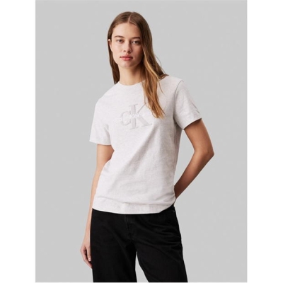 Tricou Blug Calvin Klein Calvin Klein Chenille Monologo Regular Calvin Klein Jeans