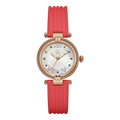 Ceas QUARTZ GUESS Y18007L1 pentru Femei roz auriu portocaliu alb