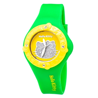 Ceas QUARTZ HELLO KITTY HK7158LS-03 pentru Femei verde galben