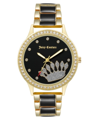 Ceas QUARTZ JUICY COUTURE JC1334BKGP pentru Femei auriu multicolor negru