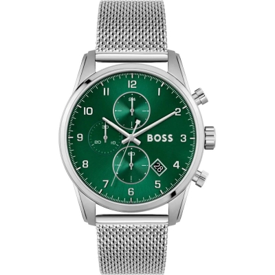 Ceas QUARTZ MAN BOSS 1513938 argintiu verde