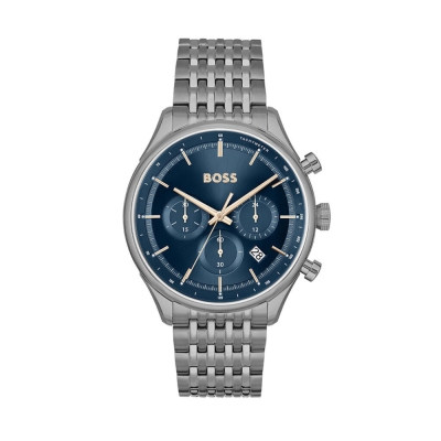 Ceas QUARTZ MAN BOSS 1514083 inchis gri bleumarin albastru