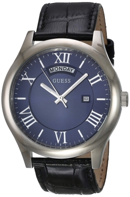 Ceas QUARTZ MAN GUESS W0792G1 argintiu negru albastru