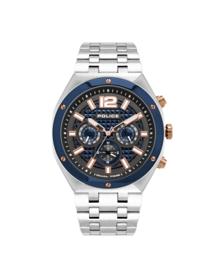 Ceas QUARTZ MAN POLICE 15995JSTBL61M argintiu albastru