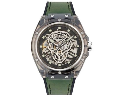 Ceas QUARTZ MAN POLICE PEWGR1592404 transparent verde gri