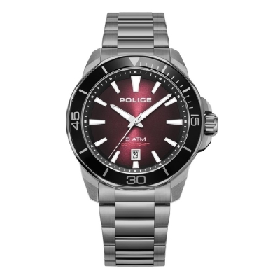 Ceas QUARTZ MAN POLICE PEWJH0021403 gri rosu