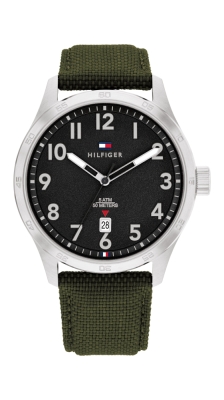 Ceas QUARTZ MAN TOMMY HILFIGER 1710593 argintiu verde