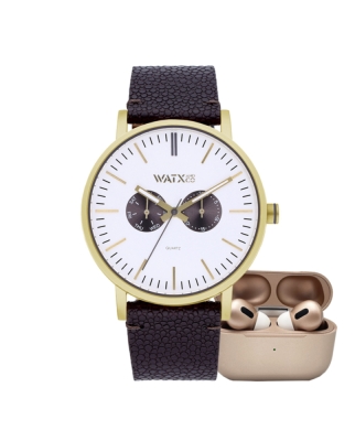 Ceas QUARTZ MAN WATXANDCO RELOJ8_44 auriu maro alb