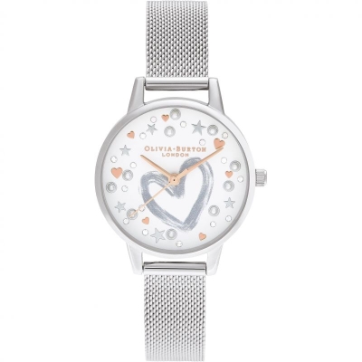 Ceas QUARTZ OLIVIA BURTON OB16LH12 pentru Femei argintiu alb