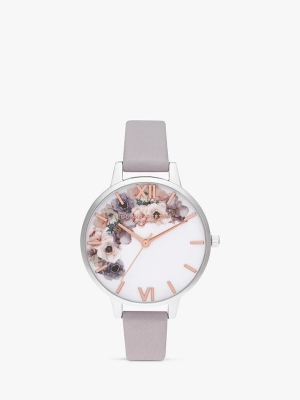 Ceas QUARTZ OLIVIA BURTON OB16PP56 pentru Femei argintiu gri alb