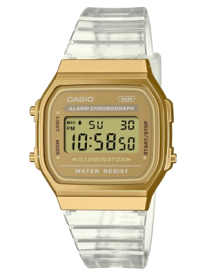 Ceas QUARTZ UNISEX CASIO A168XESG-9AEF auriu transparent