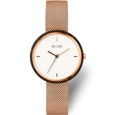 Ceas QUARTZ Unisex MAM MAM664 maro roz alb