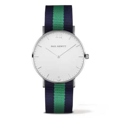 Ceas QUARZT UNISEX PAUL HEWITT PH-SASSTWNG20 argintiu albastru verde alb