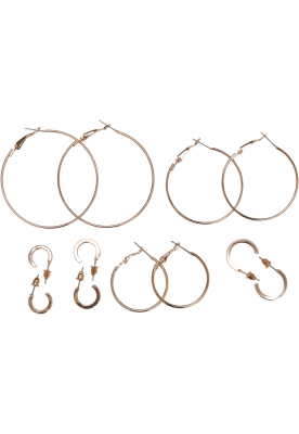 Basic Hoop Earrings 6-Pack Urban Classics