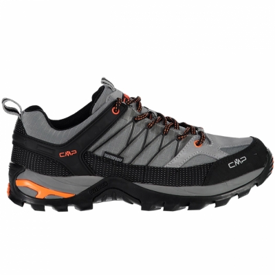 Pantof CMP Rigel Low WP men's trekking grey-black-orange 3Q5445775UE