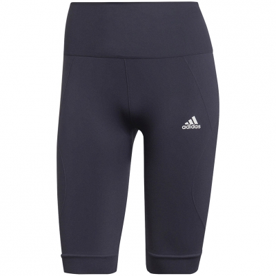 Legginsy damskie adidas Aeroknit Seamless Short Tights granatowe HE2960