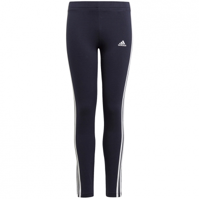 Legginsy dla dzieci adidas Essentials 3 Stripes granatowe GN4063