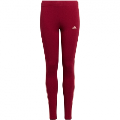 Colant Legginsy dla dzieci adidas Essentials 3-Stripes czerwone HE1997